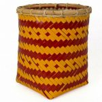 Bamboo weaved basket Red Yellow Design BB27
