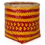Bamboo weaved basket Red Yellow Design BB28