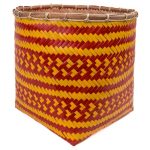 Bamboo weaved basket Red Yellow Design BB48